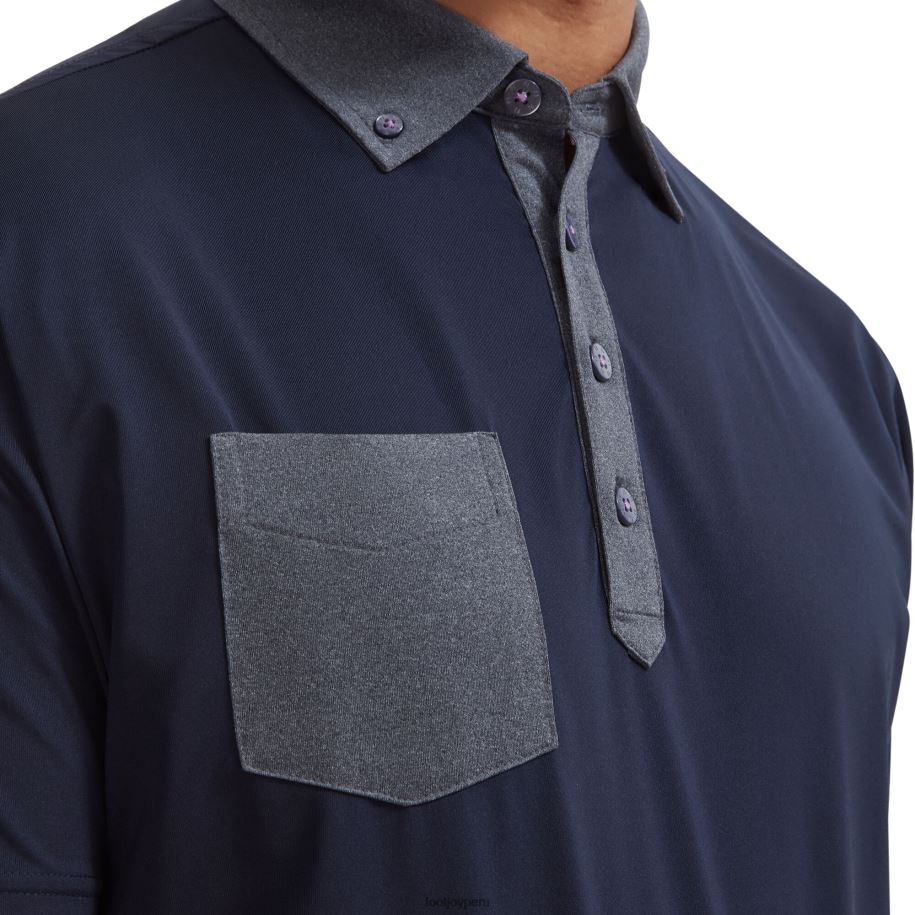 Armada Footjoy ribete tonal liso con bolsillo azul marino 8V040136