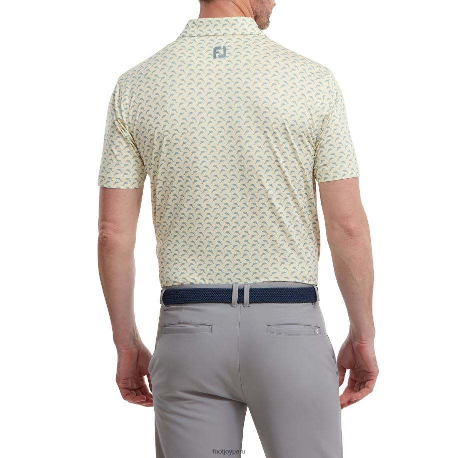 amarillo-gris Footjoy estampado de delfines saltando lisle amarillo-gris 8V04091