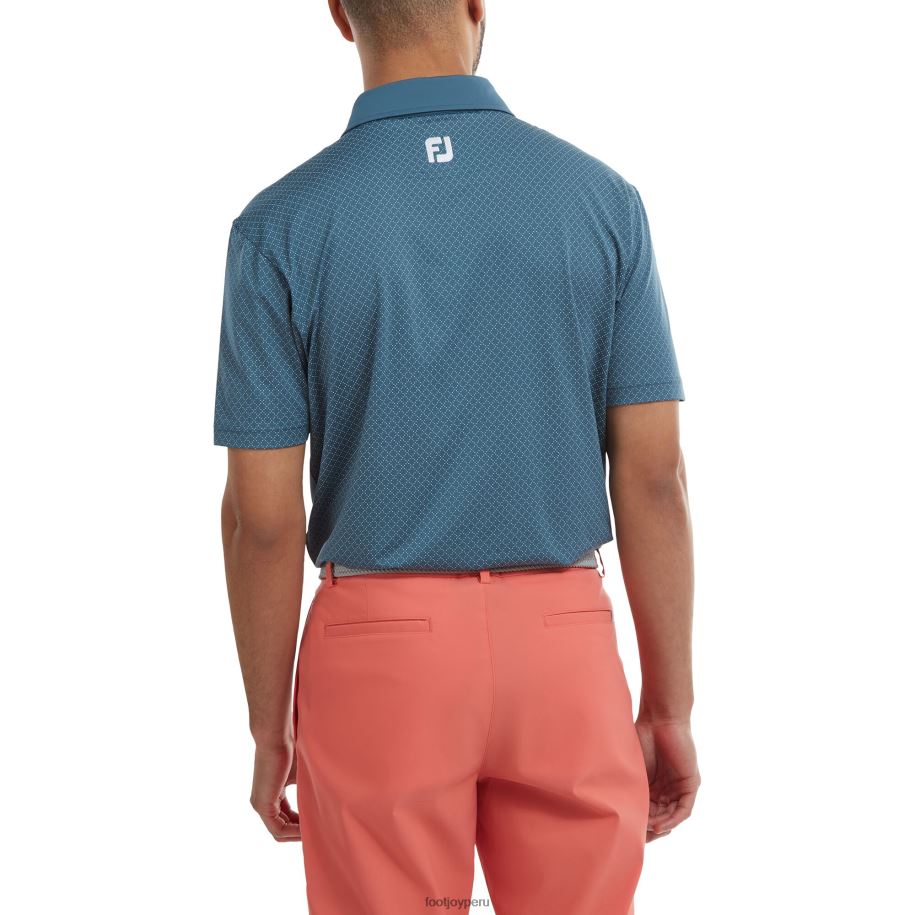 azul blanco Footjoy lisle con estampado de puntos de diamantes en azul y blanco 8V040110