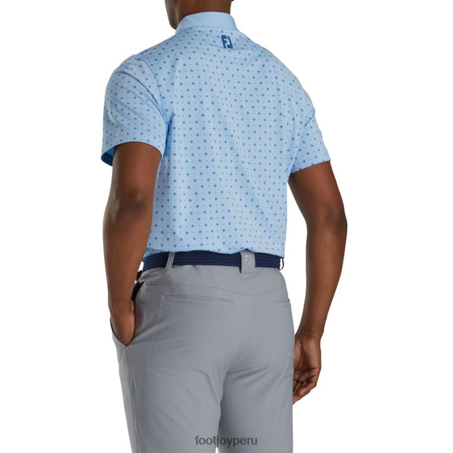 azul claro-azul marino Footjoy Cuello del mismo tejido con estampado decorativo, corte deportivo, azul claro y azul marino. 8V0401878