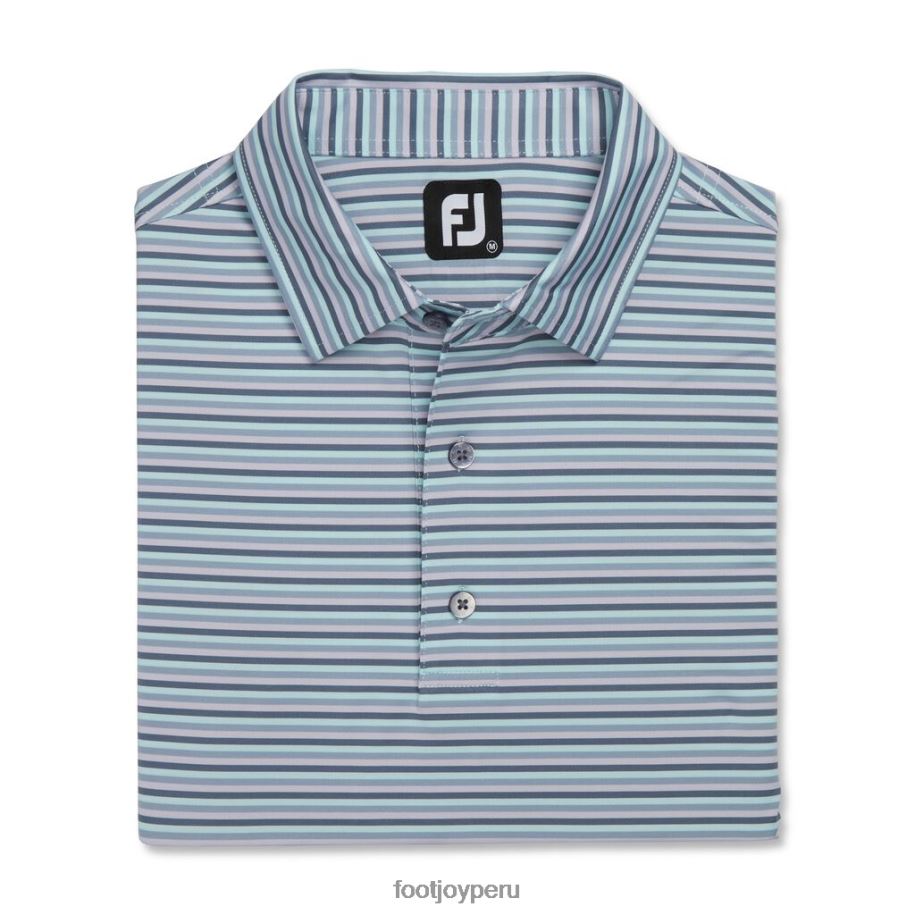 azul-mezclilla-púrpura polvoriento-piedra azul Footjoy cuello de lisle con rayas múltiples azul-denim-púrpura polvoriento-piedra azul 8V0401745