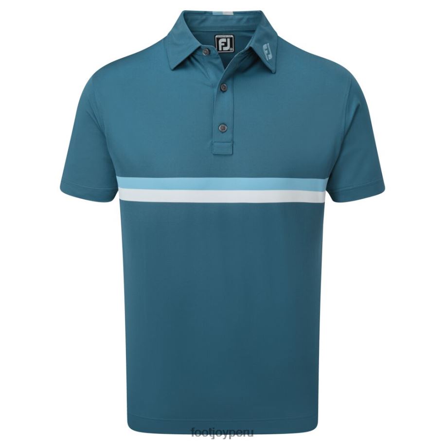 azul-oscuro azul-blanco Footjoy Piqué con doble banda en el pecho azul-azul oscuro-blanco 8V040918