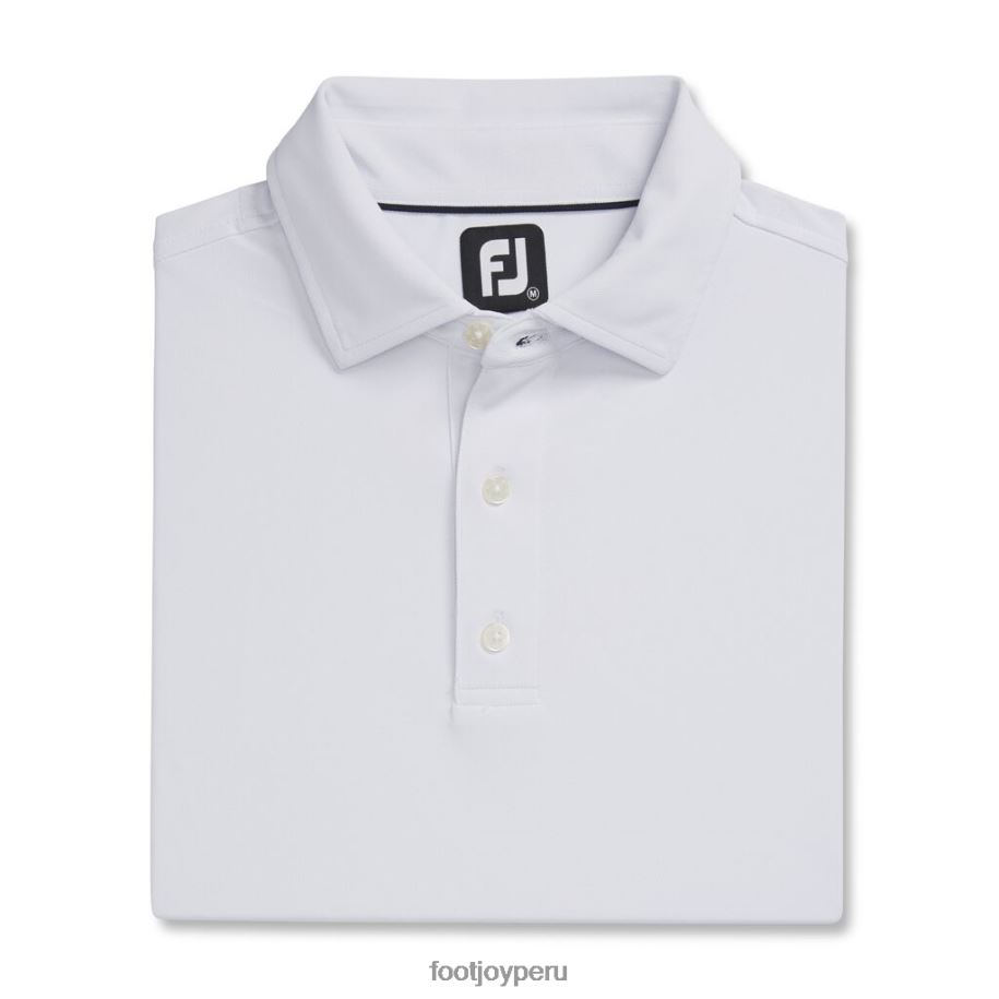 blanco Footjoy Piqué elástico de alto rendimiento con cuello liso blanco 8V0401862