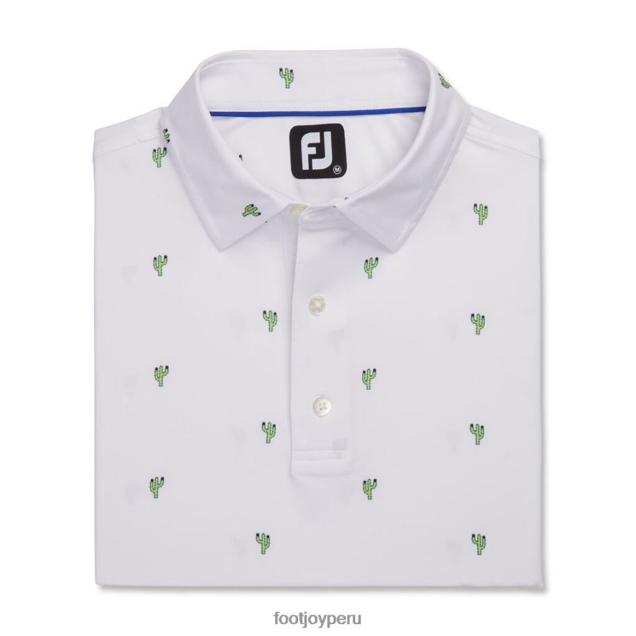 blanco Footjoy collar lisle con estampado de cactus blanco 8V0401749