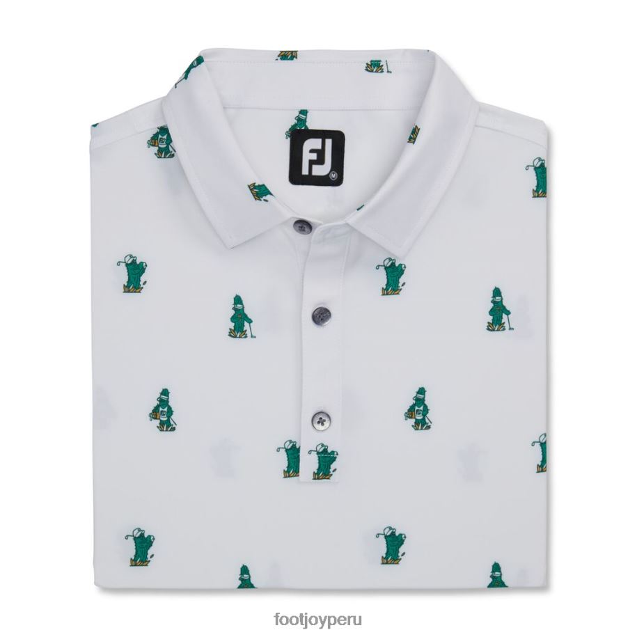 blanco Footjoy collar lisle con estampado de cactus blanco 8V0402697