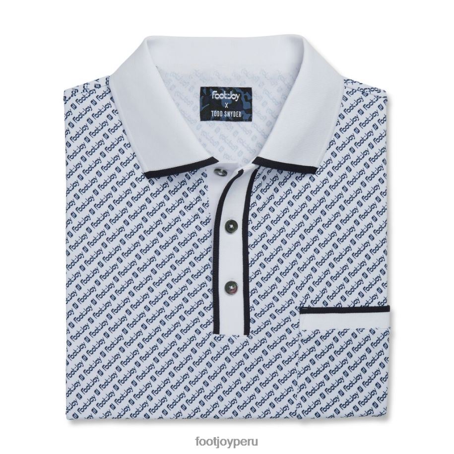 blanco Footjoy polo blanco con estampado fj de piqué 8V0402684