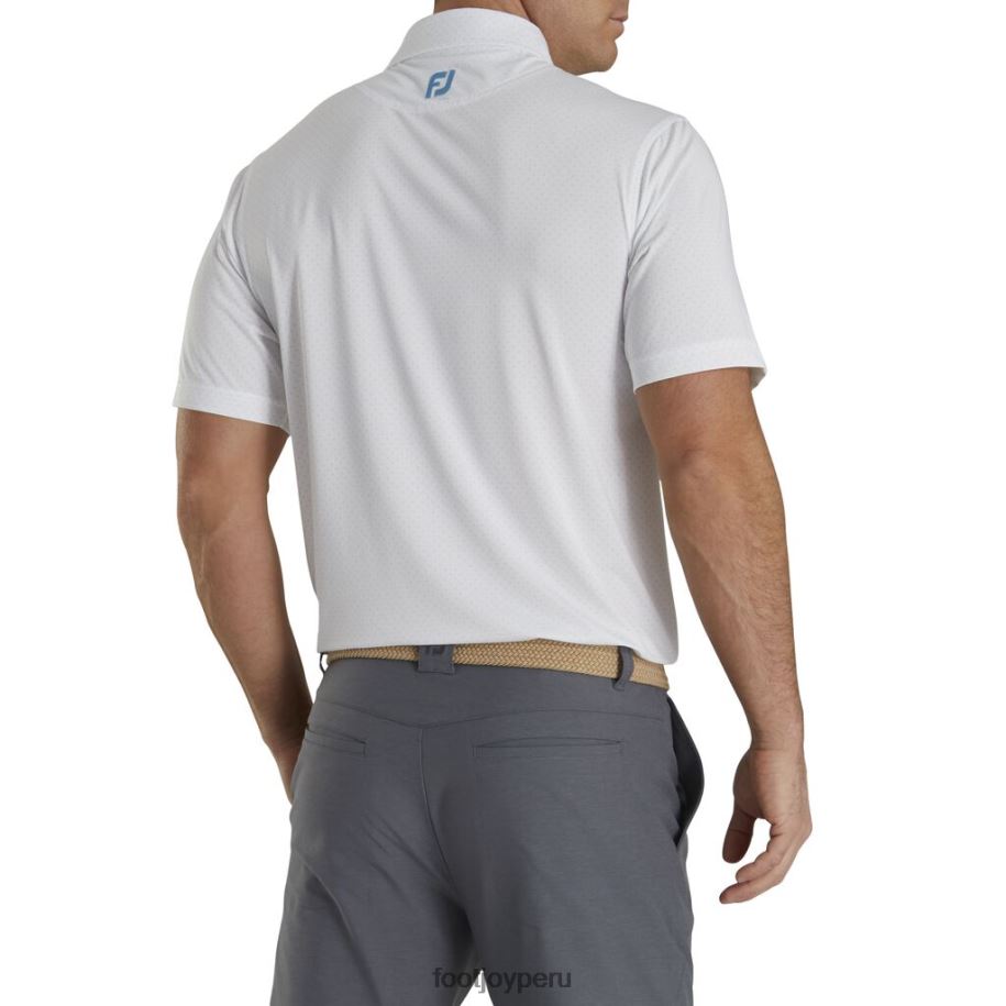 blanco-azul claro Footjoy cuello del mismo tejido con estampado de lunares y lilas elástico blanco-azul claro 8V0401839