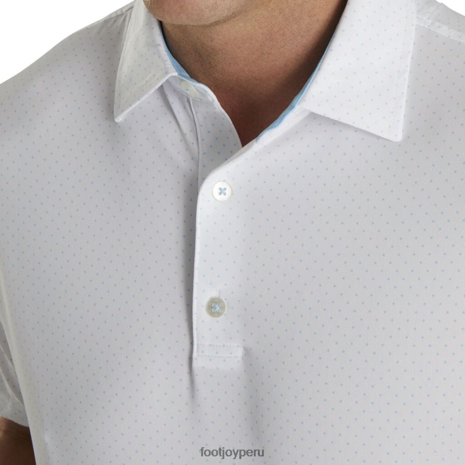 blanco-azul claro Footjoy cuello del mismo tejido con estampado de lunares y lilas elástico blanco-azul claro 8V0401839