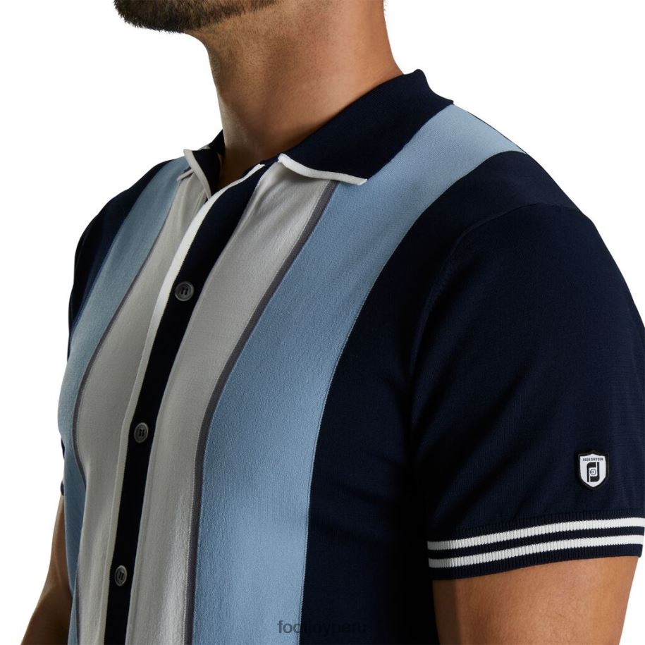blanco-azul claro-azul marino Footjoy polo rayas punto jersey blanco-azul claro-marino 8V0402683
