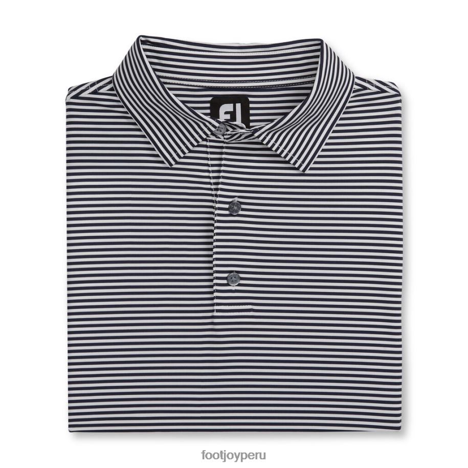 blanco-azul marino Footjoy Cuello del mismo tejido con rayas Lisle Feeder en azul marino y blanco 8V0401847