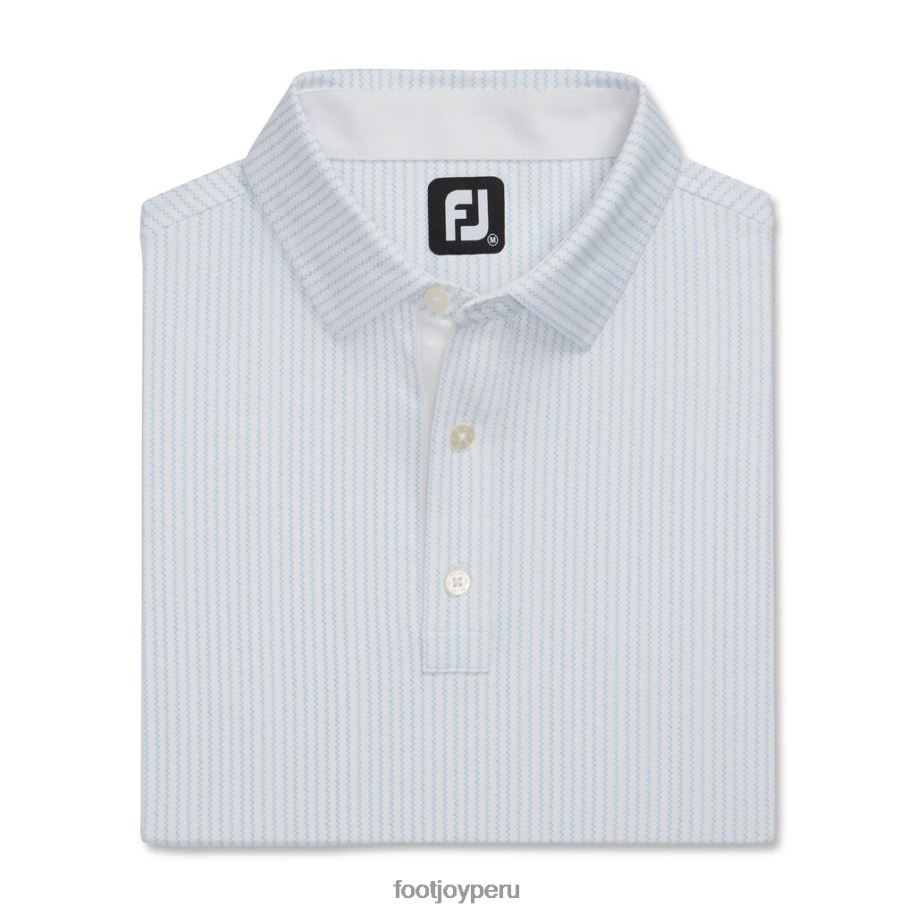 blanco-azul oscuro Footjoy cuello de lisle con estampado en zigzag en blanco y azul oscuro 8V0401802
