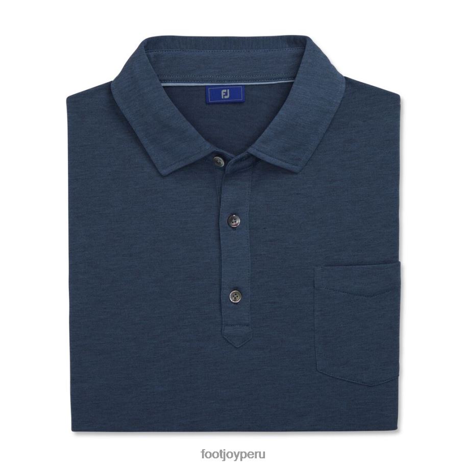 brezo de piedra azul Footjoy camisa de punto azul jaspeado 8V0401933