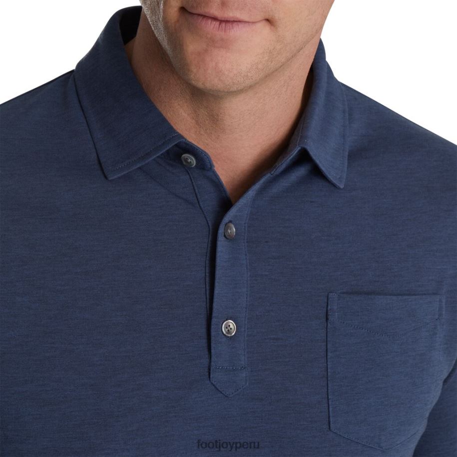 brezo de piedra azul Footjoy camisa de punto azul jaspeado 8V0401933