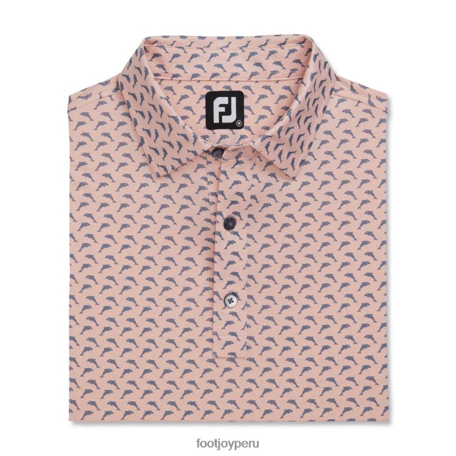 cuarzo rosa-grafito Footjoy Cuello del mismo tejido con estampado de delfines saltando de Lisle y corte deportivo en rosa cuarzo y grafito. 8V0401792