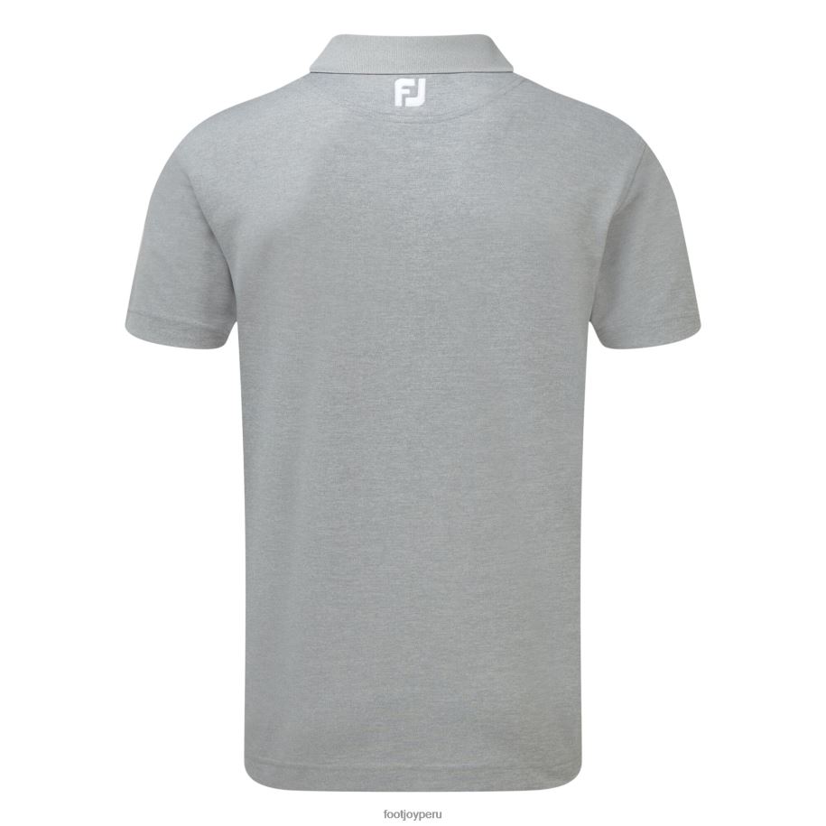 cuero gris Footjoy piqué elástico cuello de punto acanalado liso gris jaspeado 8V040970