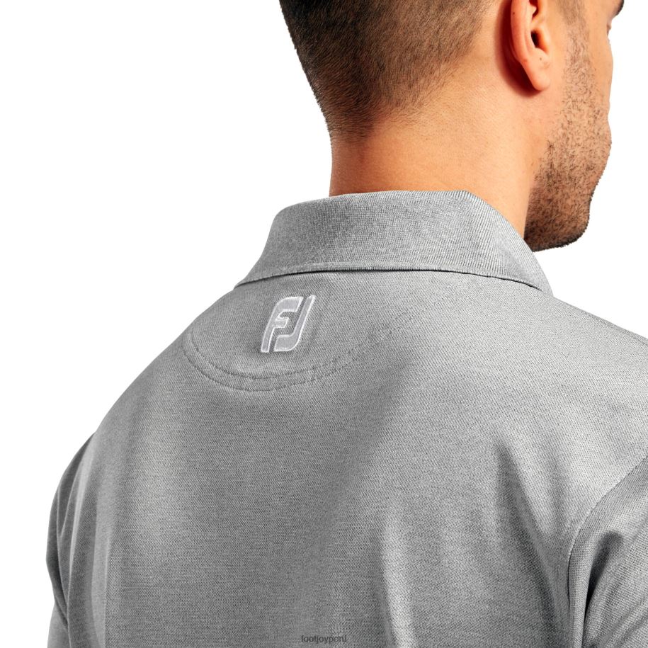 cuero gris Footjoy piqué elástico cuello de punto acanalado liso gris jaspeado 8V040970