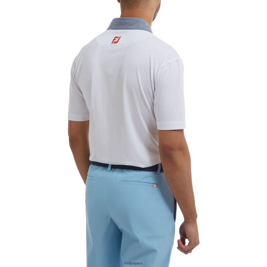 gris blanco Footjoy lila con estampado de puntos de diamantes en blanco y gris 8V040108