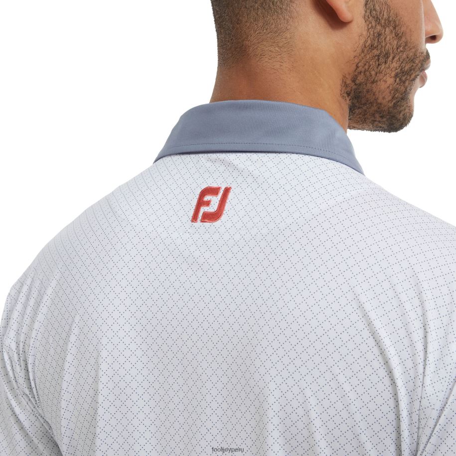 gris blanco Footjoy lila con estampado de puntos de diamantes en blanco y gris 8V040108