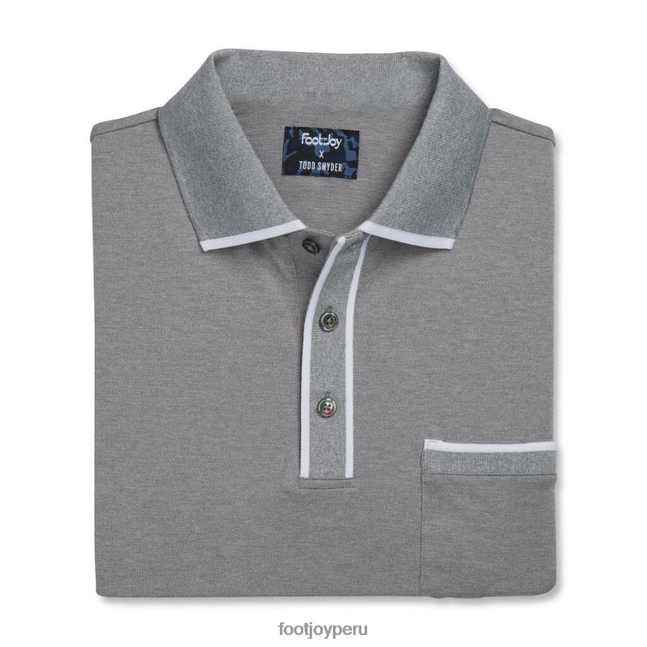 gris jaspeado claro Footjoy polo de piqué con ribetes gris jaspeado claro 8V0402686