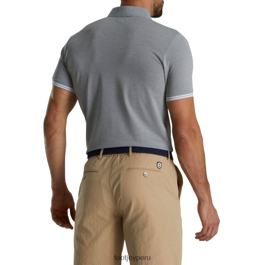 gris jaspeado claro Footjoy polo de piqué con ribetes gris jaspeado claro 8V0402686