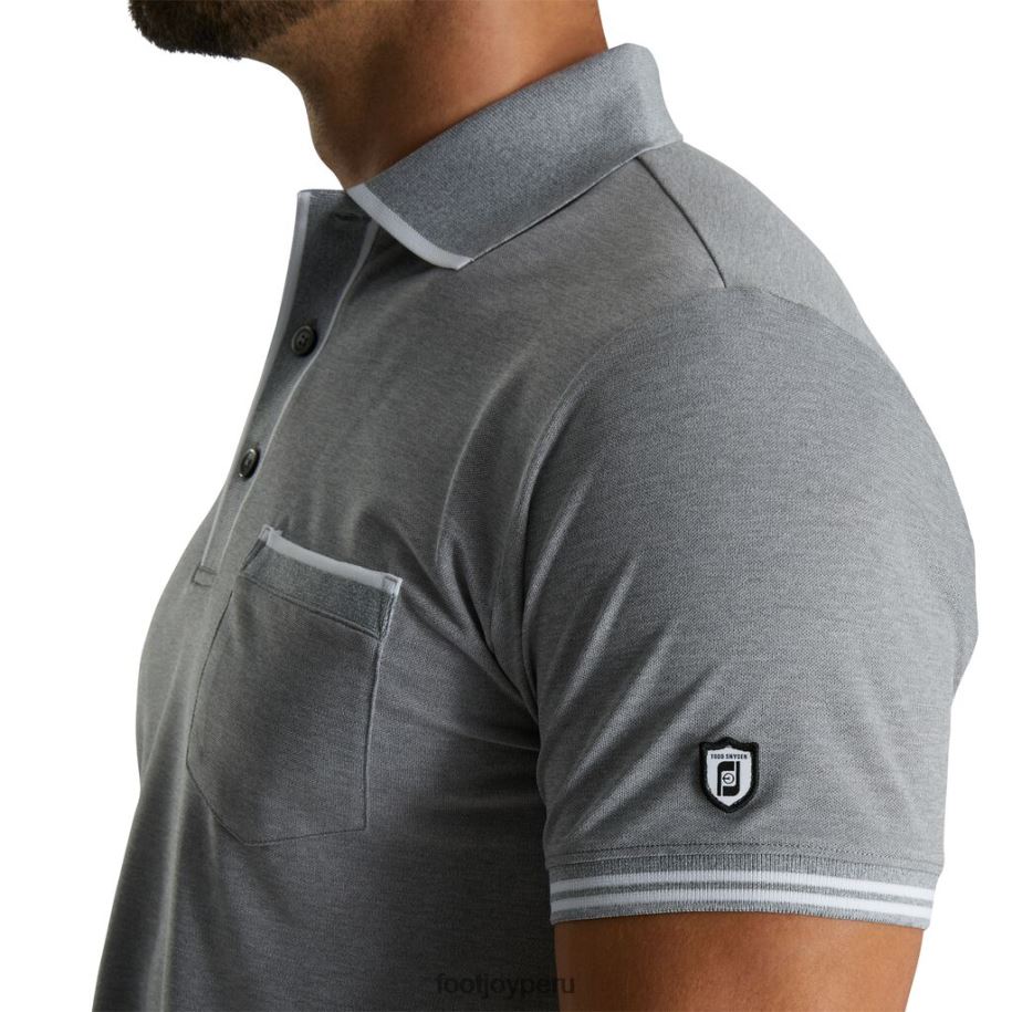 gris jaspeado claro Footjoy polo de piqué con ribetes gris jaspeado claro 8V0402686