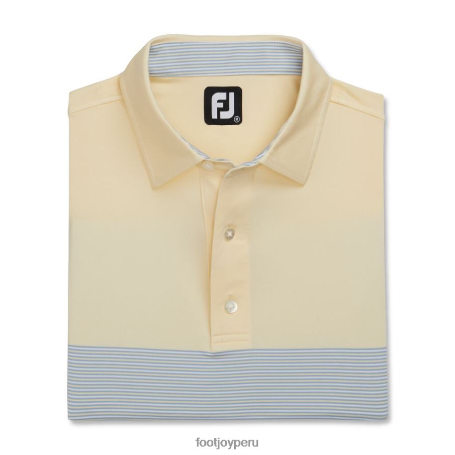 limonada-blanco-gris paloma Footjoy limonada-blanco-gris paloma ajuste atlético color block cuello del mismo tejido Lisle 8V0401784