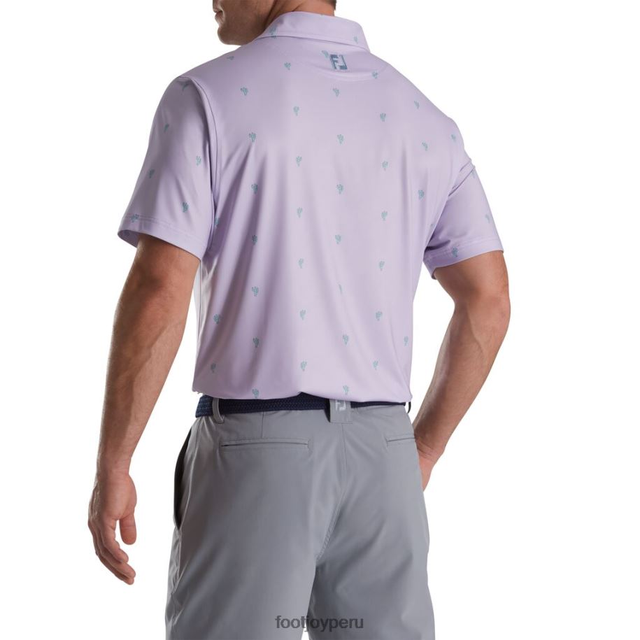 morado polvoriento Footjoy collar lisle con estampado de cactus en color morado polvoriento 8V0401748