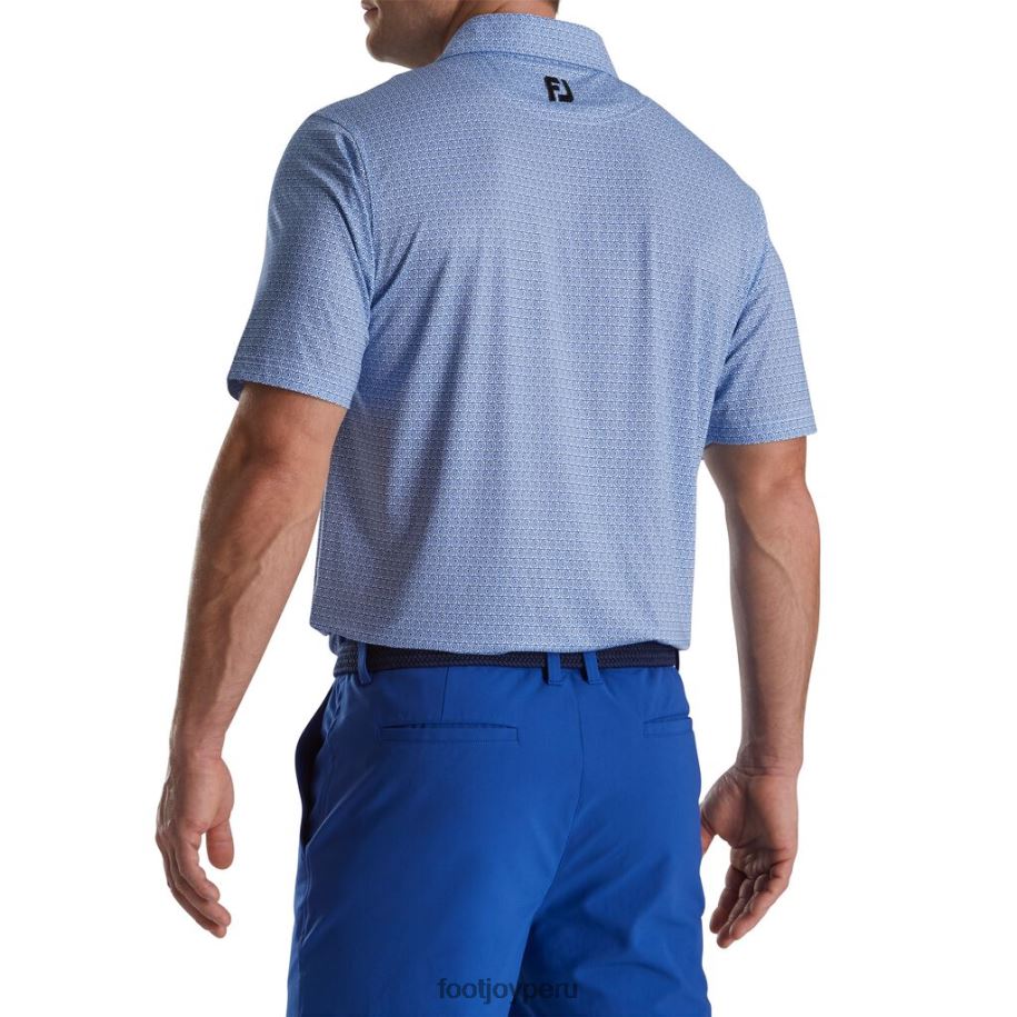 océano blanco Footjoy collar de lisle con estampado de líneas en espiral y océano blanco 8V0401770