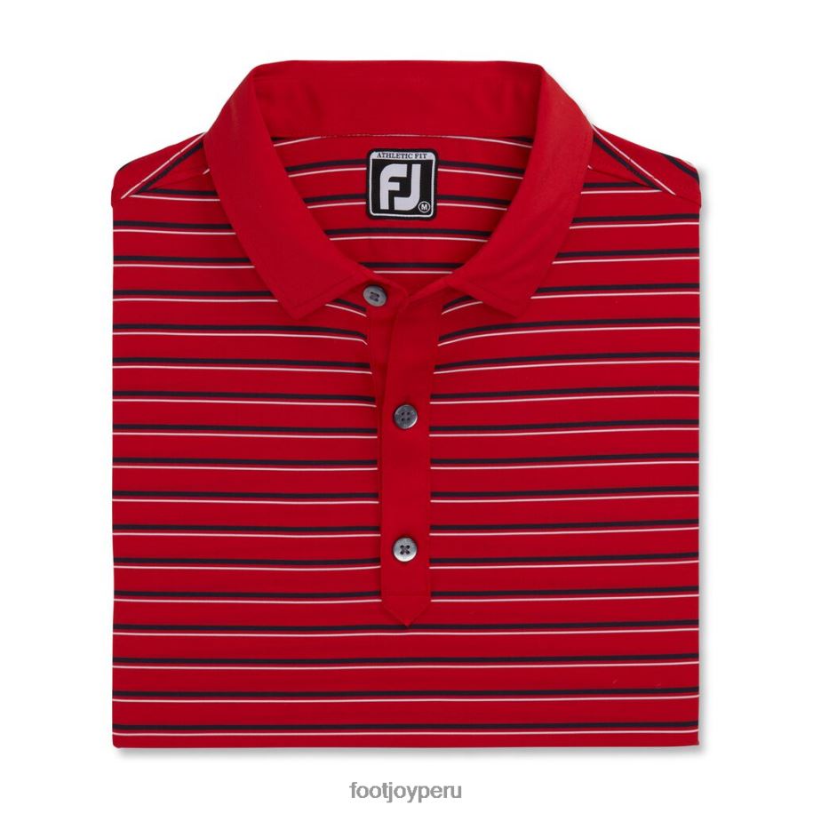 rojo Footjoy ajuste atlético cuello lisle de múltiples rayas rojo 8V0401799