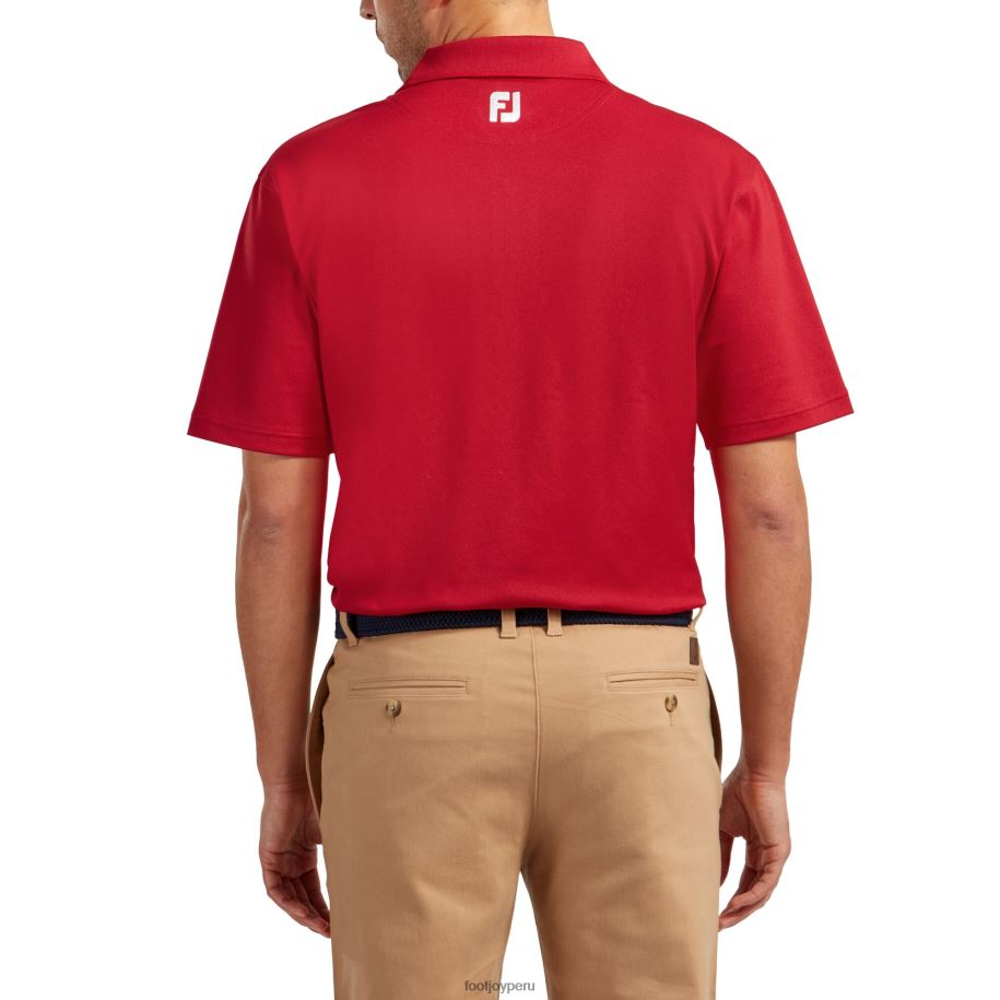 rojo Footjoy cuello de punto liso de piqué elástico rojo 8V040975