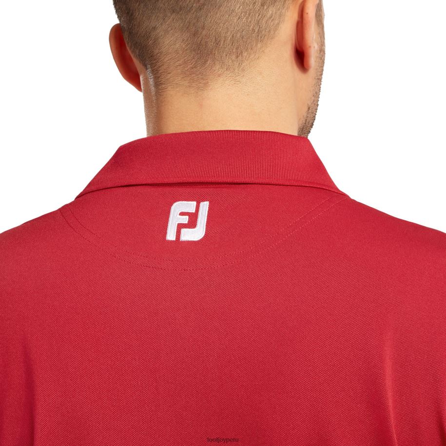 rojo Footjoy cuello de punto liso de piqué elástico rojo 8V040975