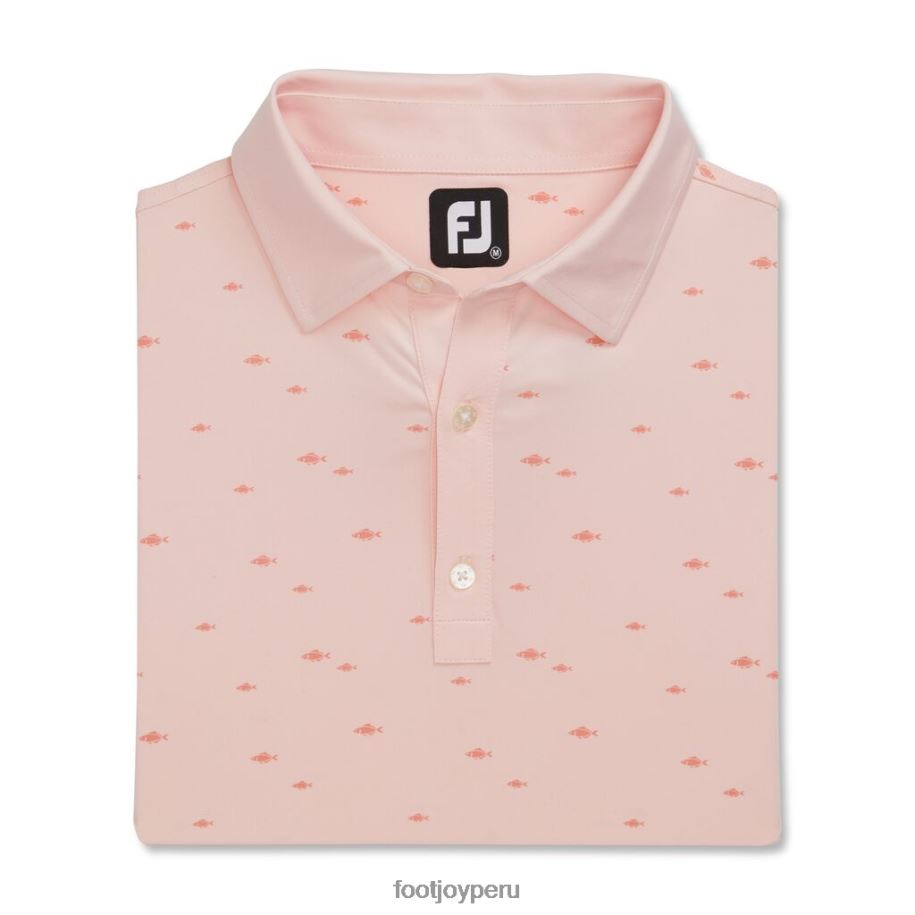 rosa cuarzo Footjoy ajuste atlético estampado de escuela de peces cuello del mismo tejido rosa cuarzo 8V0401795