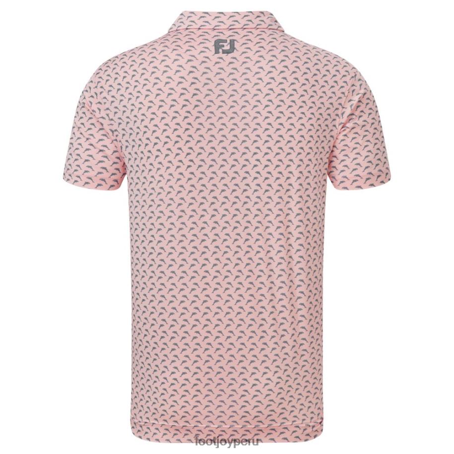 rosa-gris Footjoy Estampado de delfines saltando rosa-gris lisle 8V040902