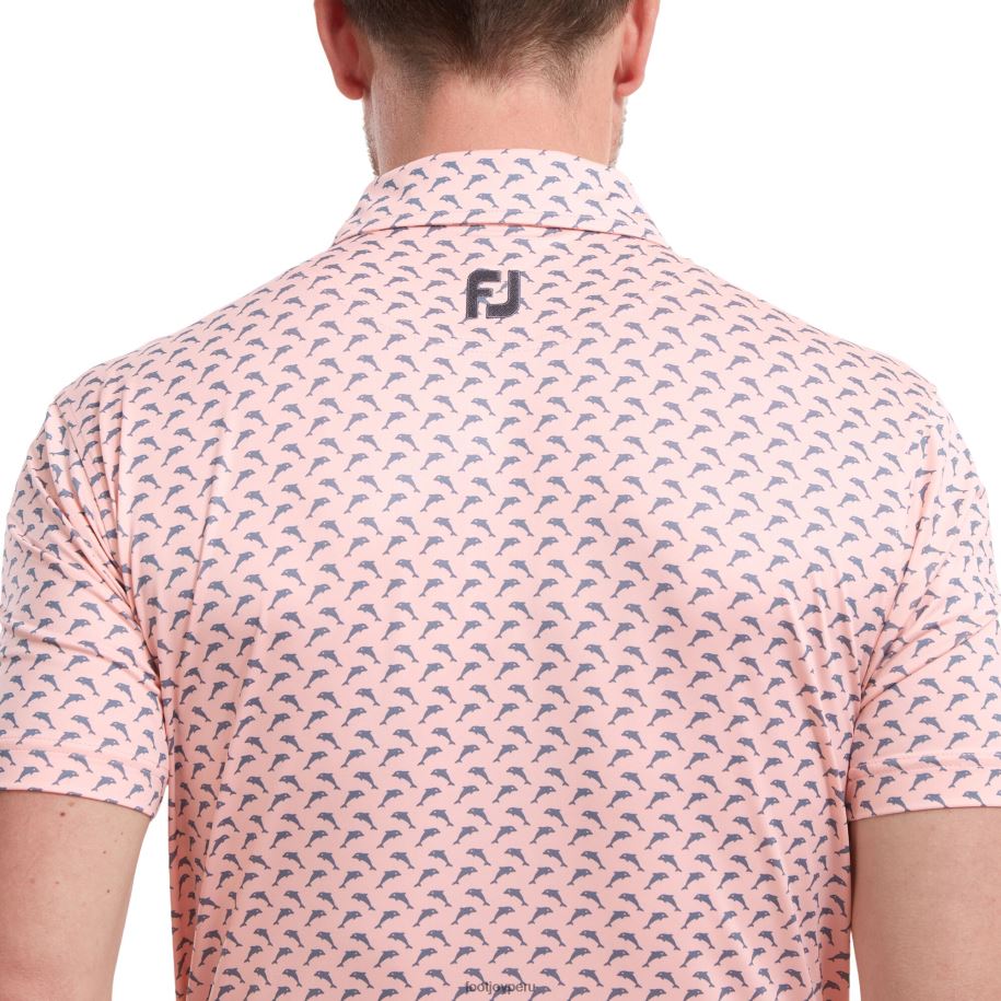 rosa-gris Footjoy Estampado de delfines saltando rosa-gris lisle 8V040902
