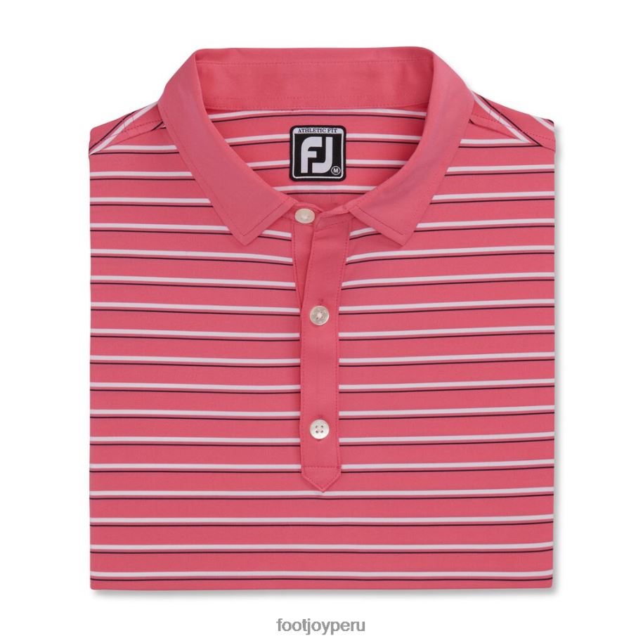 sandía Footjoy Color sandía, ajuste atlético, cuello de lisle con múltiples rayas. 8V0401800