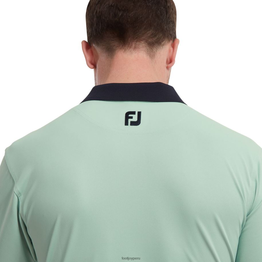 verde-azul marino Footjoy liso con tapeta de rayas piqué verde-azul marino 8V040951