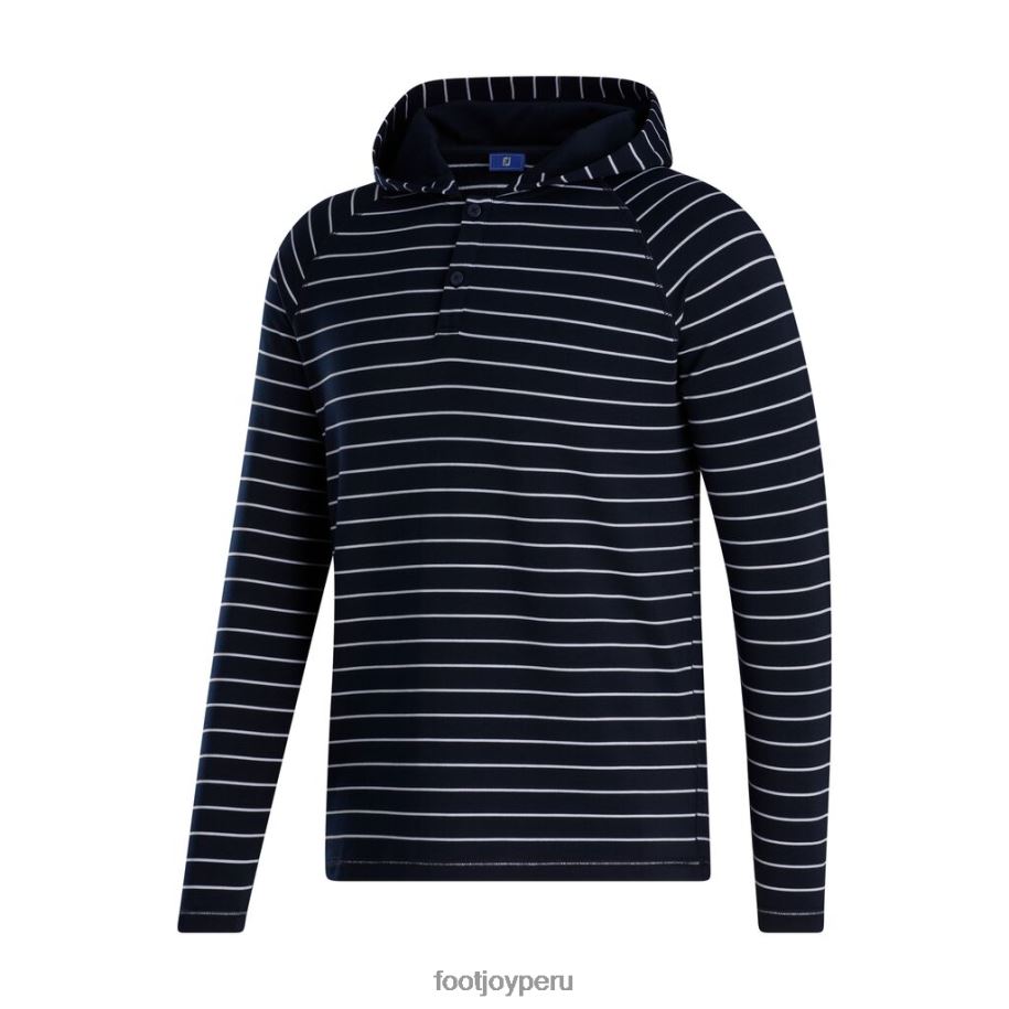 blanco-azul marino Footjoy sudadera con capucha a rayas azul marino y blanco 8V0402018