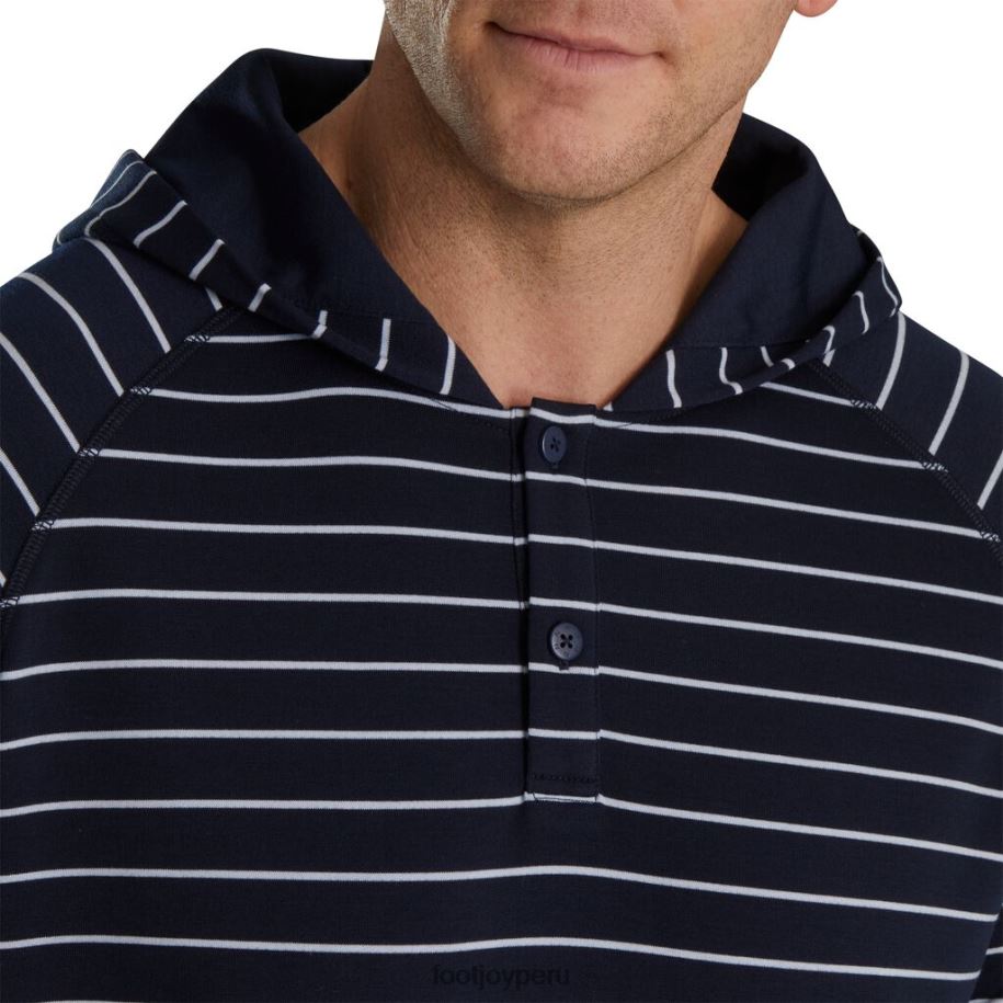 blanco-azul marino Footjoy sudadera con capucha a rayas azul marino y blanco 8V0402018
