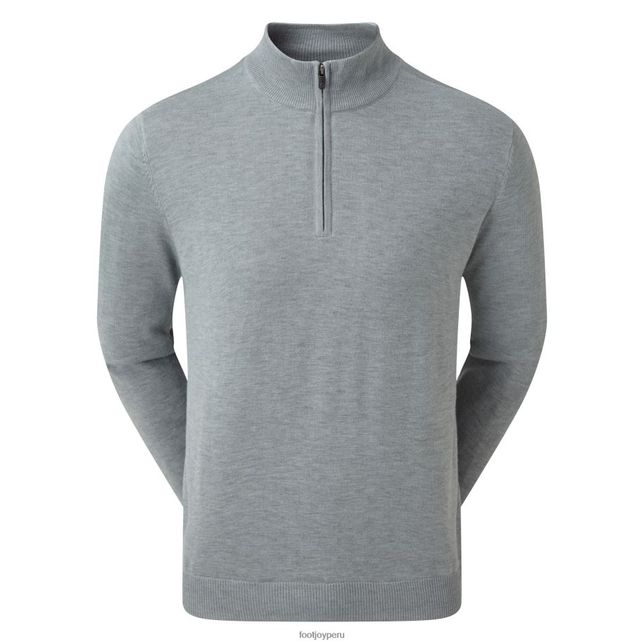 cuero gris Footjoy Jersey con forro de 1-2 cremalleras en mezcla de lana gris jaspeado 8V0401092
