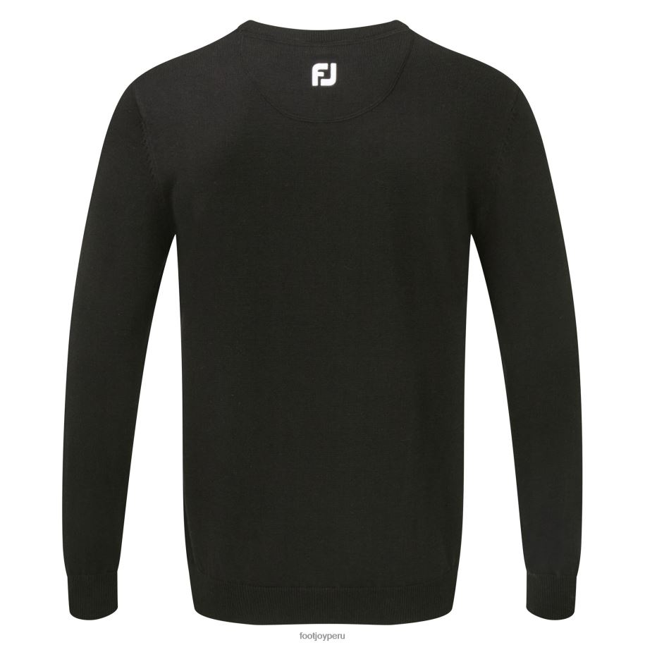 negro Footjoy Jersey negro con cuello en V de mezcla de lana para hombre 8V0401086