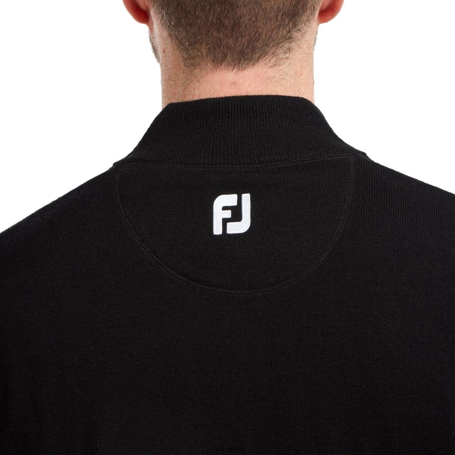 negro Footjoy jersey de mezcla de lana con media cremallera negro 8V040285