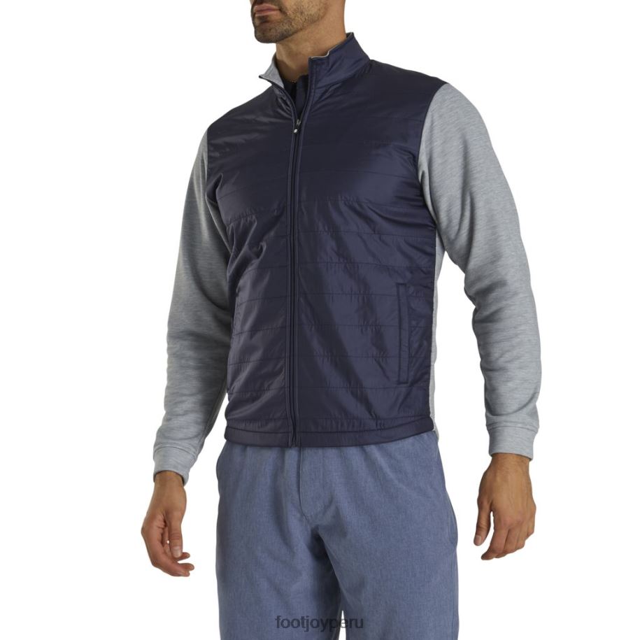azul marino-gris jaspeado Footjoy chaqueta híbrida con cremallera completa azul marino y gris jaspeado 8V0402774
