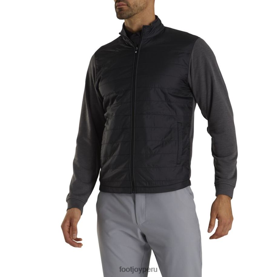carbón negro Footjoy chaqueta híbrida con cremallera completa negro-carbón 8V0402147