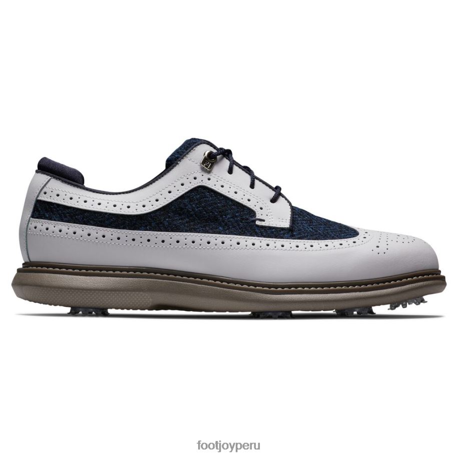 blanco azul Footjoy tradiciones en espiga blanco-azul - punta de escudo 8V0402612