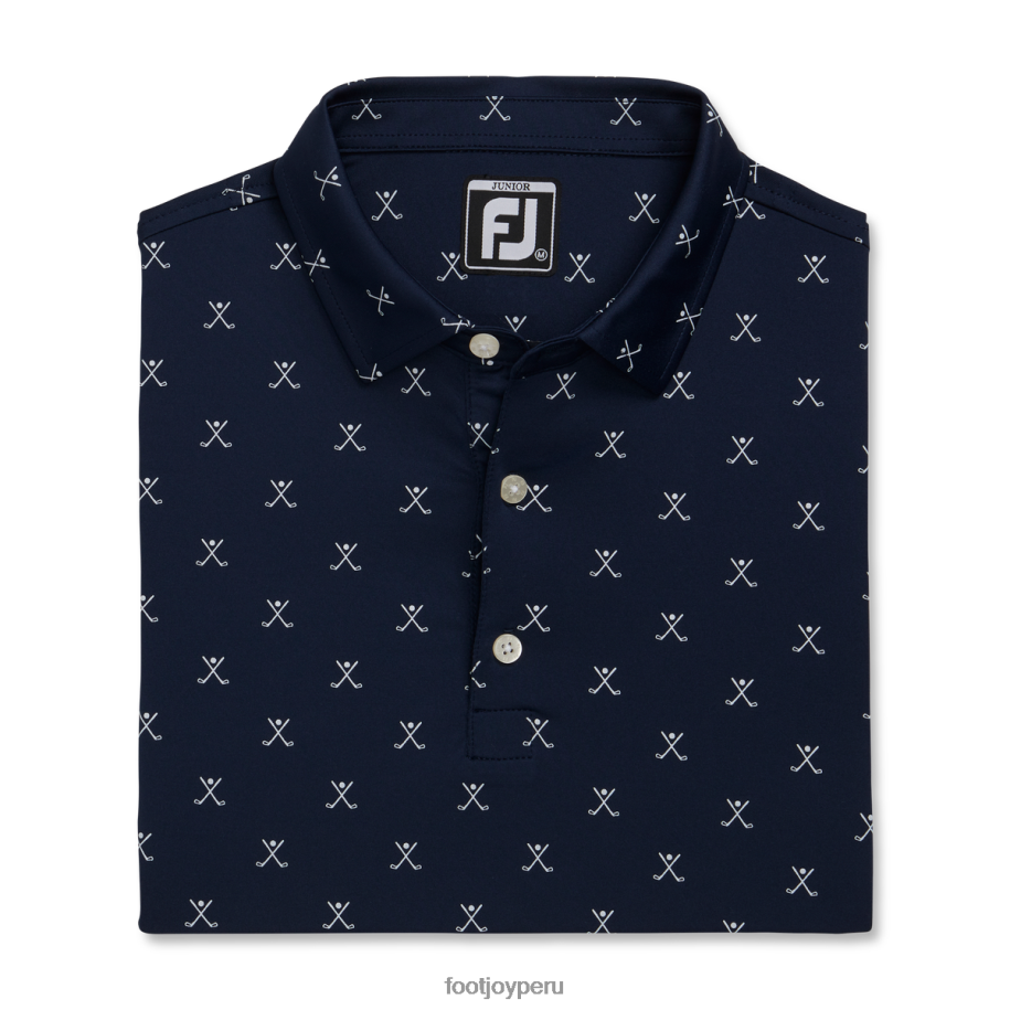 Armada Footjoy camisa con estampado de golf azul marino junior 8V0402217