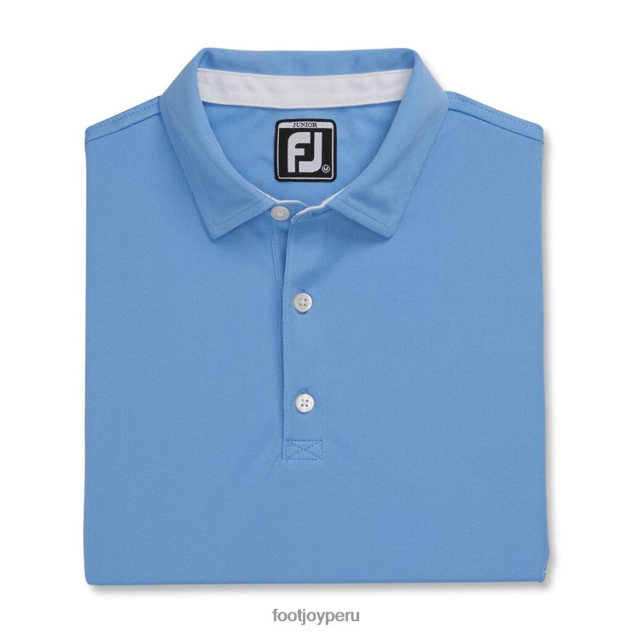 azul claro Footjoy piqué liso con cuello propio junior azul claro 8V0402821