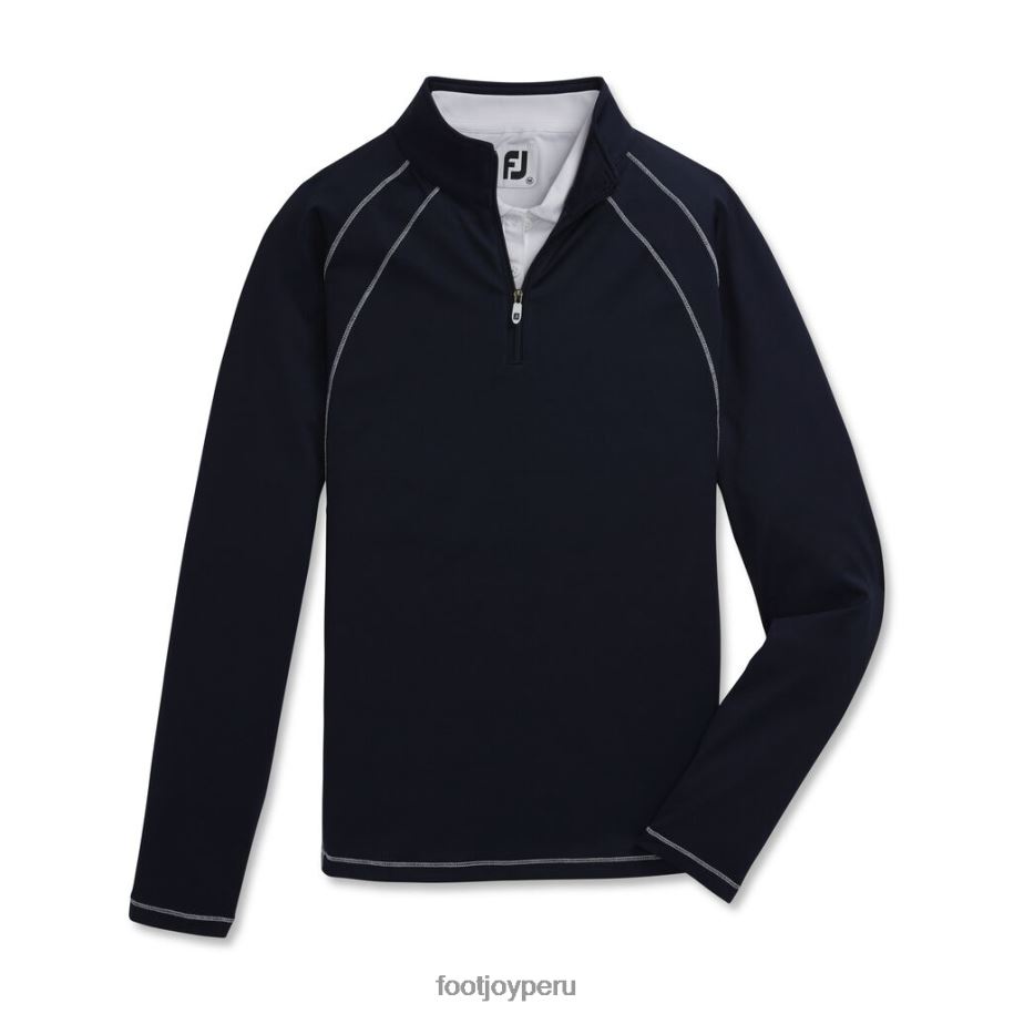 Armada Footjoy Capa intermedia de punto azul marino con cremallera de un cuarto para mujer, estilo de temporada anterior 8V0402581