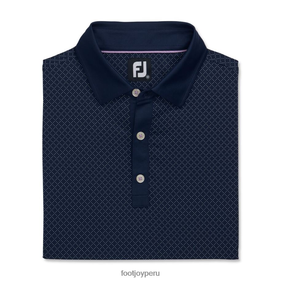 Armada Footjoy Cuello de lisle con estampado de puntos de diamantes, estilo de temporada anterior, azul marino 8V0402852