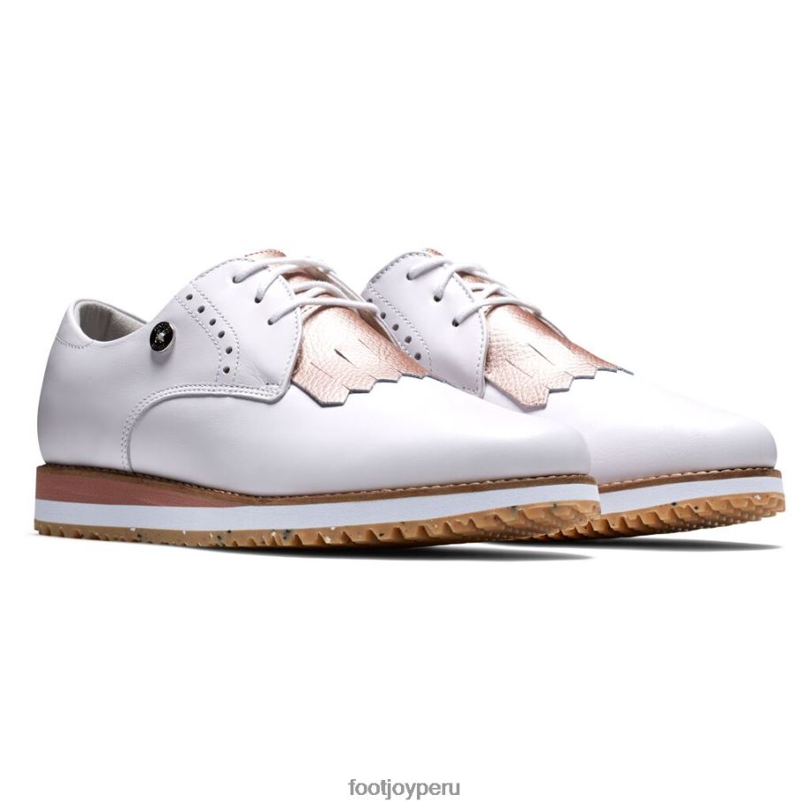 Rosa blanca Footjoy sport retro - kiltie mujer-estilo temporada anterior blanco-rosa 8V0402534