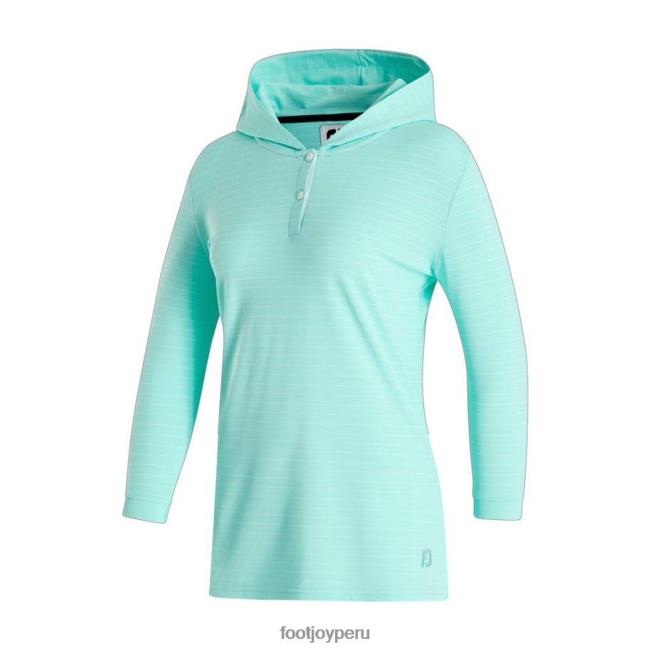 aguamarina Footjoy Sudadera con capucha y manga 3/4 color aguamarina para mujer, estilo de la temporada anterior 8V0402592